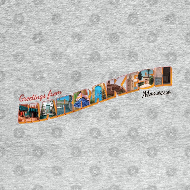 Greetings from Marrakesh in Morocco Vintage style retro souvenir by DesignerPropo